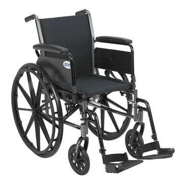 Drive Medical K316DFA-SF Cruiser III Light Weight Wheelchair with Flip Back Removable Arms, Full Arms, Swing away Footrests, 16" Seat